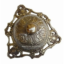 Ornate Antique Brass Hotel Counter Bell – 5.5" Vintage Service Desk Call Bell for Reception & Décor