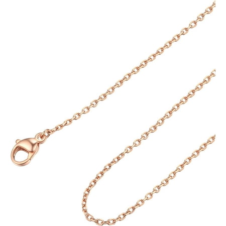 Chain Necklaces Fine for Women, 1.4MM Thin Cable Chains, 14K Gold/Rose Gold/Stainless Steel Silver/Black Plated, Gentle On Skin Long Chains for Pendant, 16 18 20 22 24 Inch[b714]