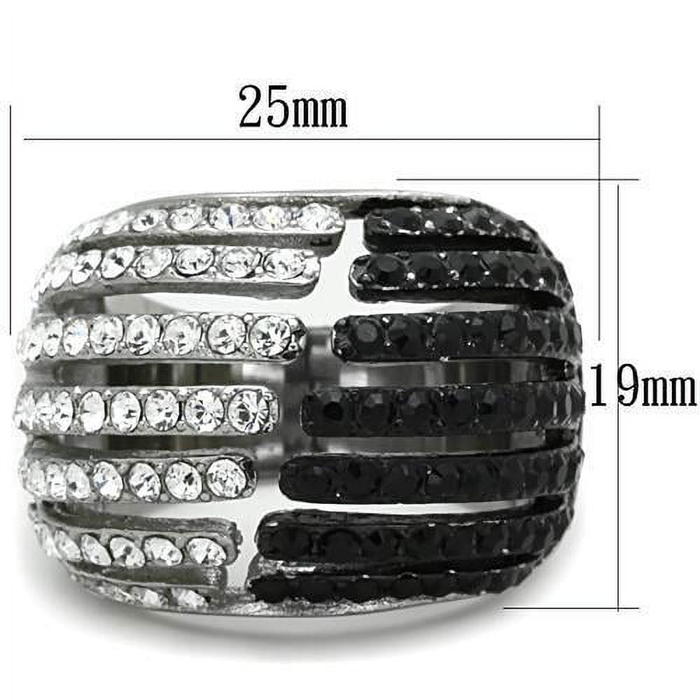 Two-Tone IP Black Stainless Steel Ring with Top Grade