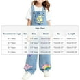 thumbnail image 2 of NAISIBABY Girls Denim Overalls, Fashion Prints Adjustable Straps Bib Pocket Soft Stretchy Jeans Jumpsuit Light Blue 6T, 2 of 8