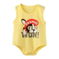 thumbnail image 2 of Kids Girls Yellow Sleeveless Romper Cotton Soft Breathable Dog Print Snap Closure Newborn Kids 0-24 Months,Size 18 Months, 2 of 5