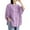 Purple, variant on Women's Vintage O-Neck Three Quarter Sleeve Plus Size Top - Comfortable for Daily or Casual Wear