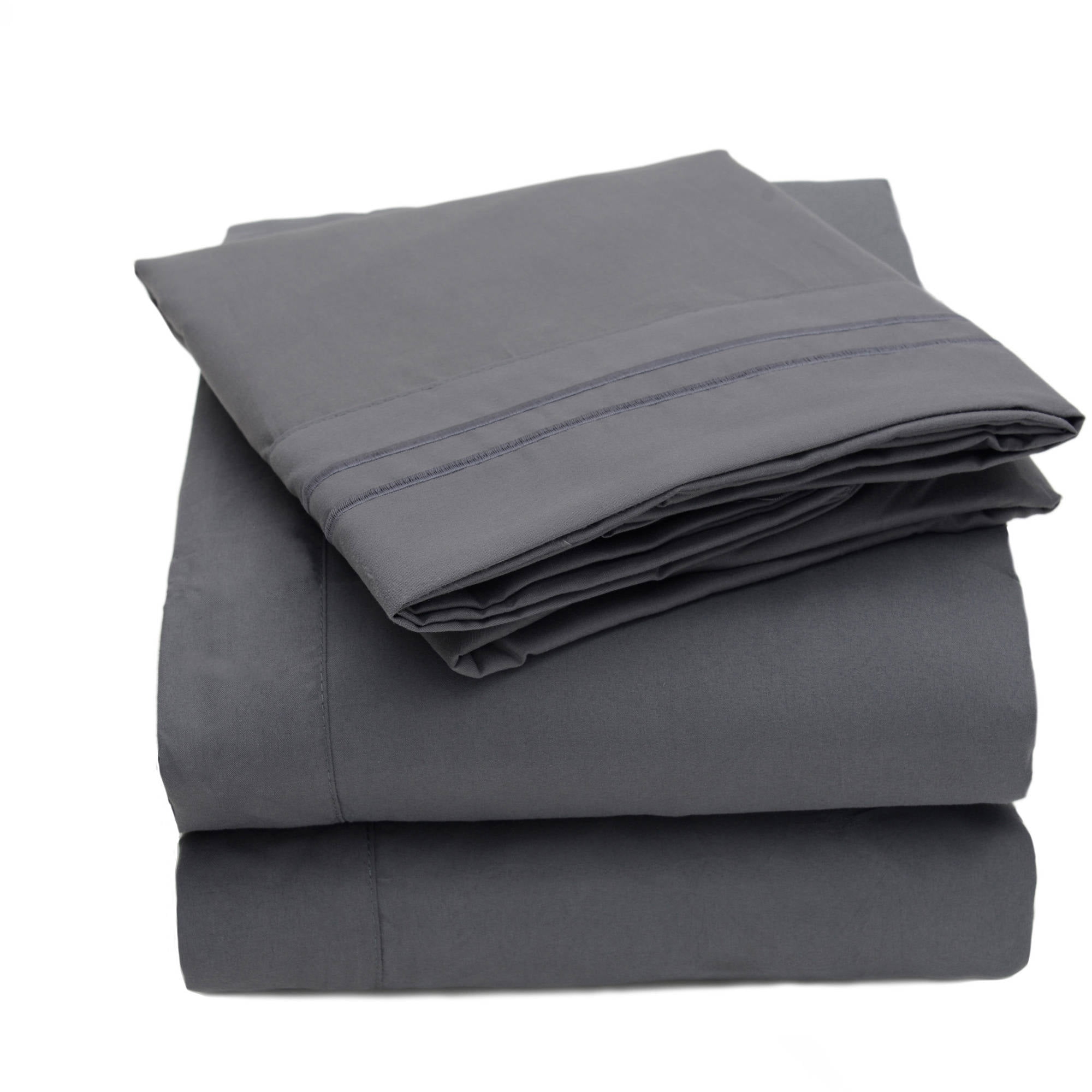 4 Pcs Microfiber Bed Sheet Set 1800 Thread Count Egyptian Cotton 4 Pcs Microfiber Bed Sheet Set 1800 Thread Count Egyptian Cotton Queen Gray
