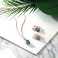 thumbnail image 4 of Gem Stone King 18K Rose Gold Plated Silver London Blue Topaz Pendant Earrings Set for Women | 5.45 Cttw | Oval 9X7MM | Gemstone Birthstone | With 18 inch Chain, 4 of 4
