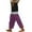 Purple, variant on Plebaso Womens Cotton Linen Pants Side Split Straight Leg Pants Elastic Waist Trousers with Drawstring