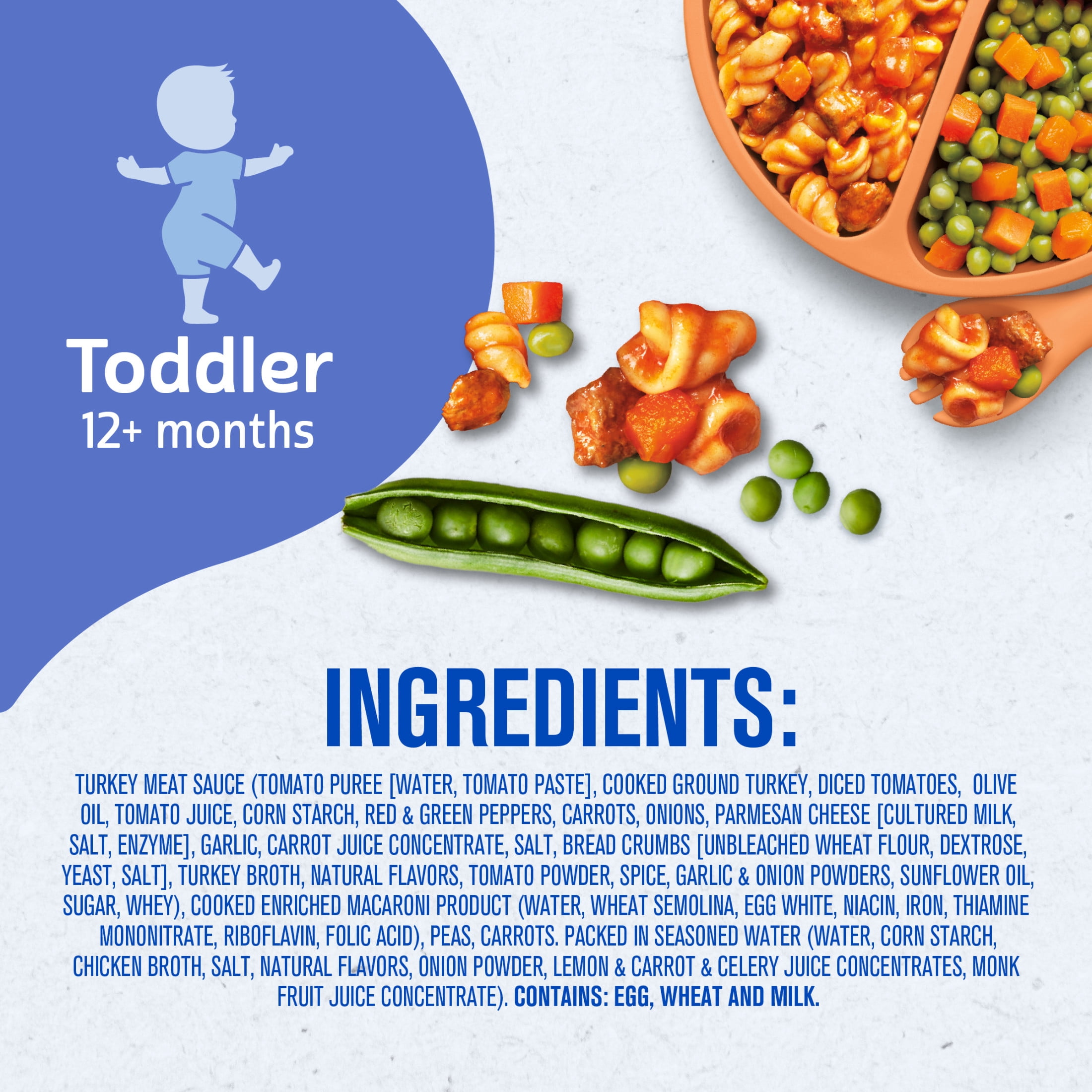 Gerber Spiral Pasta in Turkey Meat Sauce with Green and Yellow Beans Toddler Food, 6.67 oz Tray