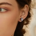 thumbnail image 6 of Black Halo Oval Cut Stud Earrings for Women Simulated Diamond Sterling Silver Ginger Lyne, 6 of 7
