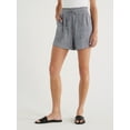 thumbnail image 2 of Time and Tru Women's Linen Blend Shorts with Smocked Waist, Sizes XS-XXXL, 2 of 7