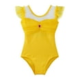 thumbnail image 3 of CHUANK Justaucorps de Danse Ballet Gymnastique pour Filles Enfants, Tutu, Manches à Volants, Froncé, Justaucorps en Maille, Ballerine, Cours de Danse, Performance, Tenue de Danse, 3 of 7