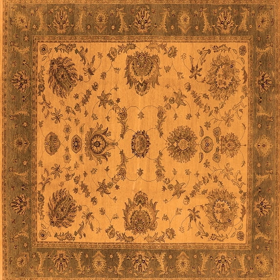 Ahgly Company Indoor Square Oriental Orange Industrial Area Rugs, 5' Square