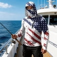 thumbnail image 4 of Mens UPF 50+ 250th Anniversary USA Flag Print Hoodie Long Sleeve UV Sun Protection Hiking Running Rash Guard Shirt, 4 of 4