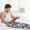 thumbnail image 5 of Bixox Men's Plaid Flamingo Patterned Pajama Pants with Pockets Lounge Clothes for Home, 5 of 5