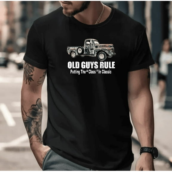 Old Guy Rules Funny Classic Lifestyle Quote Design Unisex T-Shirt, up to size 5XL