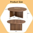 thumbnail image 5 of Jopath Round Coffee Table,Featuring Modern Minimalism and Nordic Flair,Center Table for Living Room(Walnut), 5 of 8