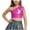 Hot Pink, variant on Diufon Girls Sparkly Tops Trendy Single Shoulder Party Glitter Crop Tops Performance Dance Shirt for Teen