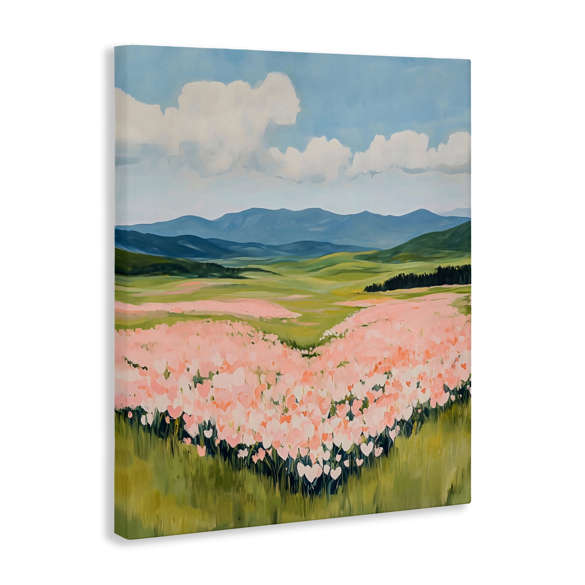 Stupell Industries Heart Shaped Flower Field Canvas Wall Art, design by The Prints Vibe