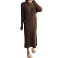 thumbnail image 4 of Robe d'Hiver Tricotée à Manches Longues Décontractée Ample Pull Tricoté Doux pour Fête Travail Café, 4 of 9