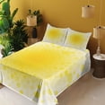 thumbnail image 3 of Ambesonne Yellow Fitted & Top Sheet Set with Shams, Sun Abstract, Yellow, 3 of 5