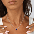 thumbnail image 5 of Blue Sapphire Bezel-Set Solitaire Silver Heart Pendant Graduation Gift || Ali Baba Jewellery, 5 of 5