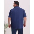 thumbnail image 3 of DARING DIVA Men's Big & Tall Summer Beach Camp Collar Short Sleeve Shirt XL Navy Blue, 3 of 7