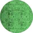 thumbnail image 1 of Ahgly Company Indoor Round Oriental Emerald Green Industrial Area Rugs, 8' Round, 1 of 4