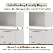 Join Stackable 2-Cube Wood White Bookcase