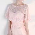 thumbnail image 2 of SWSMCLT Women's Lace Fancy Fashion Mesh Bridal Lace Cape for Wedding Shrug Light Semi Formal Net Fitted Pink One Size, 2 of 4