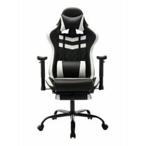 Furniture of America Haver Adjustable Gaming Chair, White and Black