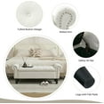 thumbnail image 4 of Storage Bench, 50" Queen End of Bed Bench, Linen Tufted Button Upholstered Bedroom Bench, Storage Ottoman with Rolled Arms, Window Bench with Storage, for Living Room, Entryway Beige, 4 of 12