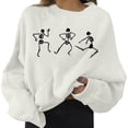 thumbnail image 1 of Suéter de cuello redondo para mujer Sudadera de ajuste ligero Skull Sweet Printed para otoño Yuyangstore Sudadera de Crewneck, 1 of 6