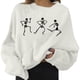 thumbnail image 5 of Jersey de manga larga BLESIY con cuello sólido informal estampado suéter L, 5 of 7