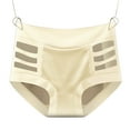 thumbnail image 2 of Plus Size Panties Mesh Panties for Women Seamless Briefs Comfy Breathable Body Shaper Shapewear Underwear Beige XL, 2 of 6