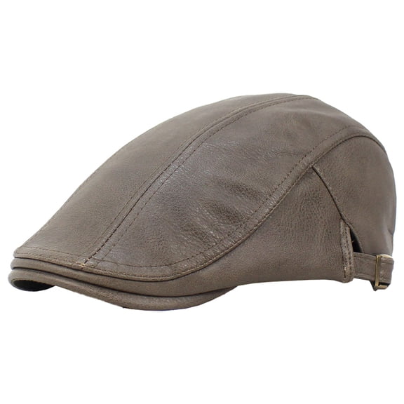 Newsboy Hats for Men Leather Flat Cap Gatsby Driving Cabbie Hat,Green，G131548