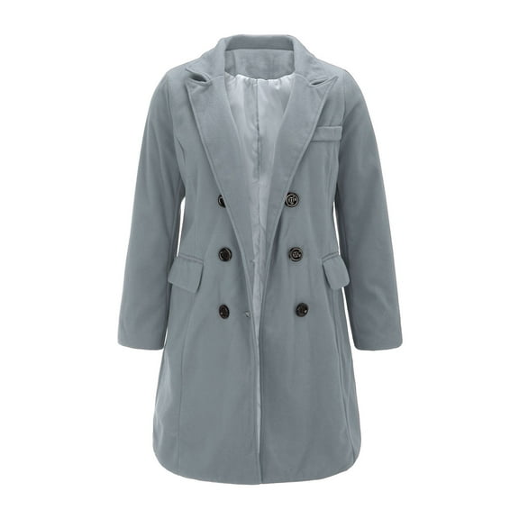 Niaviben Wool Coat Women Warm Winter Coats for Women Womens Long Pea Coat Women's Winter Coats Women's Coats Winter Coat Women's Winter Coat Gray 2XL