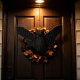 thumbnail image 5 of PEONAVET Wovern Rattan Bat Hanging Decor, Halloween 3D cary Handcrafted Black Woven Bat Spooky Decorations for Home Fireplace Door, 5 of 5