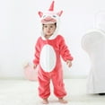 thumbnail image 6 of URMAGIC Newborn Baby Cute Unicorn Winter Warm Fleece Zip Up Hooded Jumpsuit with Tail, 6 of 11