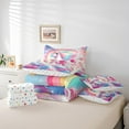 thumbnail image 5 of Manfei Chic Unicorn Bedding Sets Twin Size,Colorful Rainbow Clouds Comforter Sets with Sheets,3D Heart Pattern Bed in a Bag Twin Size,Super Cozy Bedroom Decor Reversible,7-Piece, 5 of 7