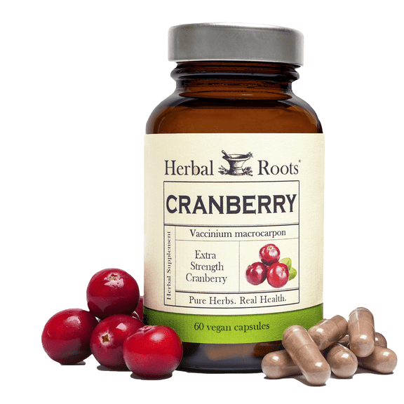 Herbal Roots Cranberry Antioxidant Super Fruit Capsules with Organic Nettle Leaf Powder, 200mg, Supports Urinary Tract Health