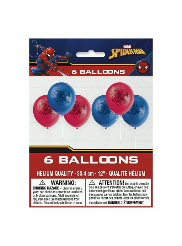 Multicolor Spiderman Latex Balloons, 12in, 6ct