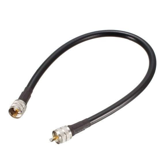 Uxcell RG8X Coaxial Cable With Pl-259 Male Connectors for CB/Ham Radio Plastic Black 1pcs 2 ft