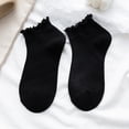thumbnail image 2 of Ticikt Women's Ruffle Ankle Socks, Thin Soft Cotton Casual Socks for Daily Wear,Black, 2 of 3