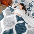 thumbnail image 4 of Homewish Boho Abstract Swirl 7pcs Queen Bedding,Minimalism Artwork Bedding Comforter Set Queen,Navy Teal,Reversible, 4 of 8