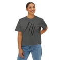 thumbnail image 3 of Effete Feline Claw Marks Scratch Women Boxy Tee, 3 of 6