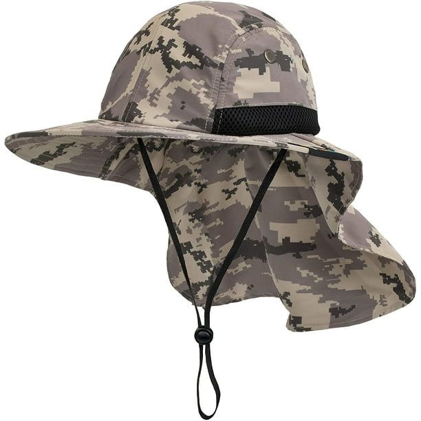 Fishing Hat with Neck Flap, Sun Protection Hiking Hat for Men Women Safari  Cap 