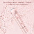 thumbnail image 3 of Electric razor for women, bikini line trimmer, waterproof, double heads, type-c purple, 3 of 5