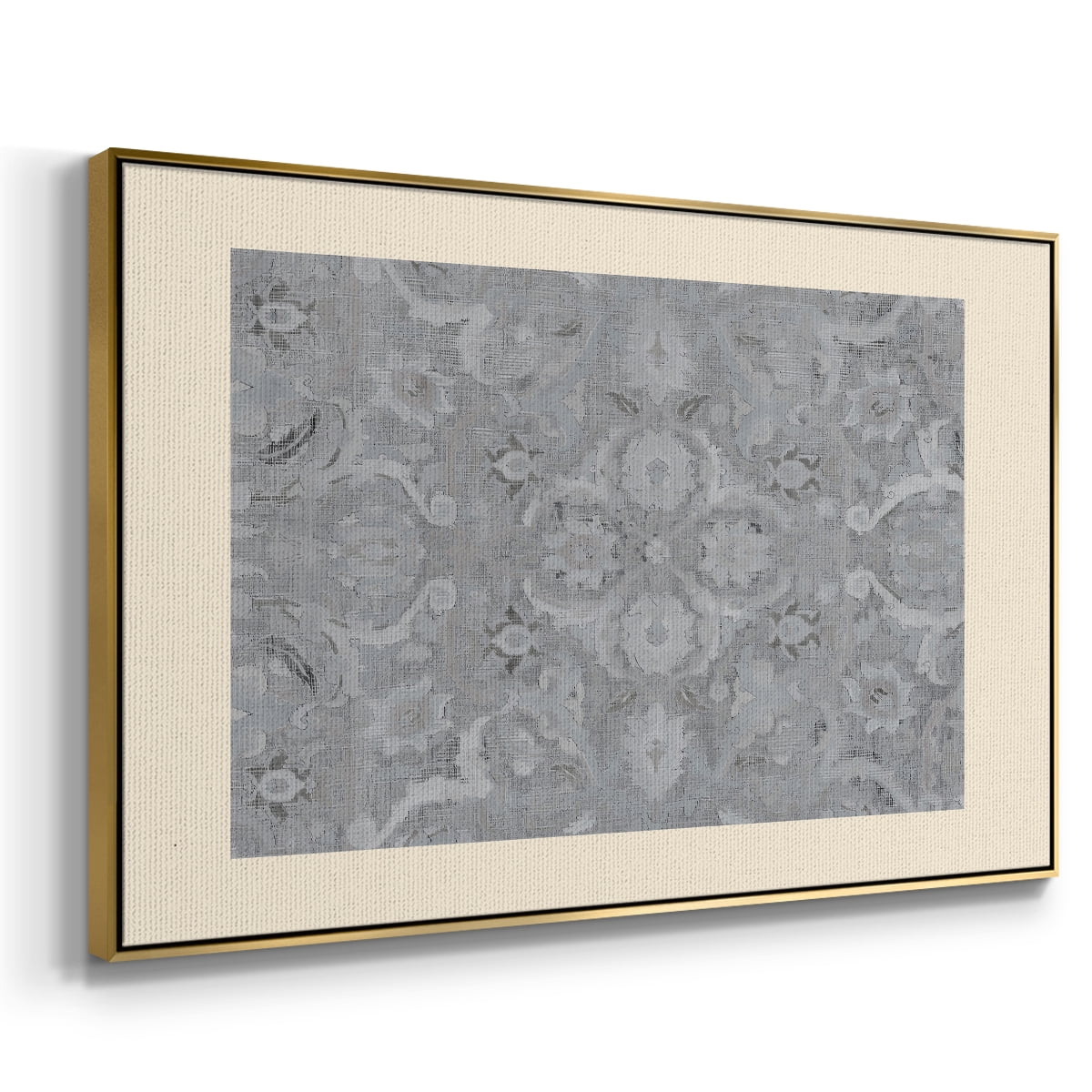 Vintage Abstract Print-I Framed in Gold Wood Gallery Wrapped Canvas 25 in. x 37 in.
