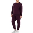 thumbnail image 6 of Terra & Sky Women's Plus Size Fleece Sweatshirt & Sweatpant 2-Pack, 6 of 8