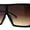 All Brown, variant on Flat Top Mobster Square Rectangle Oversize Plastic Sunglasses Black Smoke