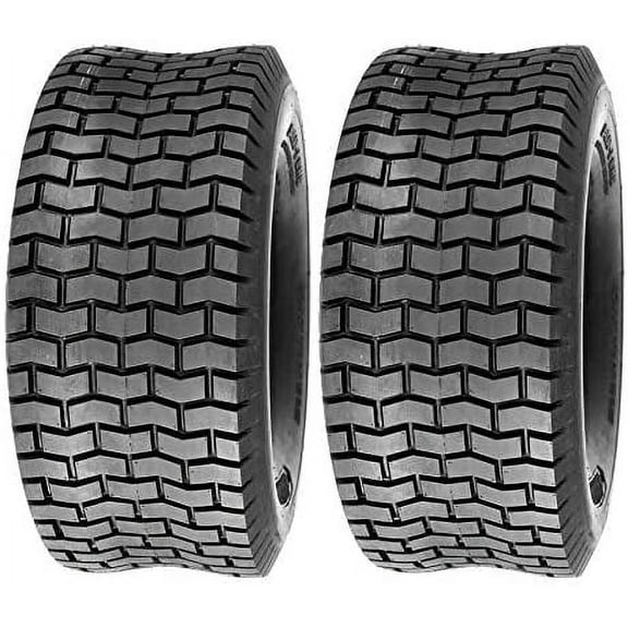 Two 15x6.00-6 Lawn Mower Tractor Turf Tires Tubeless NHS 4 Ply Rated
