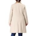 thumbnail image 3 of Abrigo de invierno de doble botonadura con solapa de muesca para mujeres de tallas grandes Agnes Orinda, con bolsillos, 2X color crema blanco, 3 of 7
